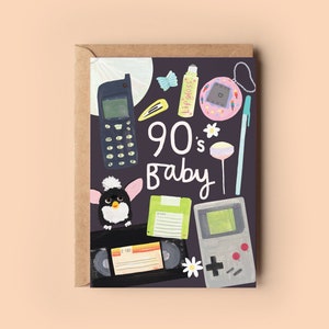 90er Baby Geburtstagskarte | 1990 Born In den 90er Jahren 90er Jahre Nostalgie Ära Lustiger Humor Geburtstagsgruß