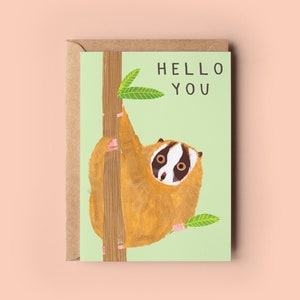 Bonjour à vous Loris Carte | Juste pour dire que tu me manques Bestie Friend Animal Mignon Humour drôle Cartes de vœux