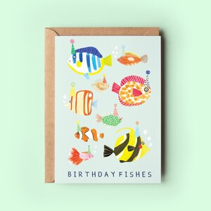 Verjaardag vissen verjaardagskaart | Wenskaarten Verjaardagswensen Vriend Woordspeling Grappige Humor Vis Oceaan Feest
