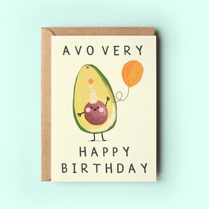 Avocado Geburtstagskarte | Avocado Lustige Humor Grußkarte Vegan Veggie Vegetarisch Party Freund