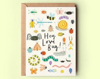 Love Bug Card | Insect Bugs Birthday Card Funny Humour Greeting Card Love Valentine Partner Friend