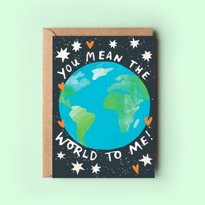 Je bedoelt de wereld voor mij kaart | Vrouw vriendin vriend partner verjaardag Valentijnsdag verjaardag