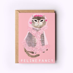 Carte fantaisie féline | Carte d'anniversaire pour chat, chaton idiot mignon, juste pour dire, carte persane Fluffy Kitty
