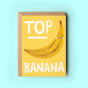 Bananenkaart bovenaan | Gefeliciteerd Goed gedaan Verjaardag Verjaardag Bedankt Bedankt Eten Cadeau Liefde Vriend