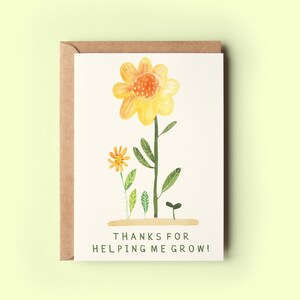 Danke fürs Helfen, Blumenkarte wachsen zu lassen | Danke, Lehrer Lehrgehilfe Schule Vorschule
