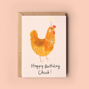 Chick Birthday Card Funny Humour Greeting Card Bestie Best Friend Girlfriend Chicken Chickens Hen image 1
