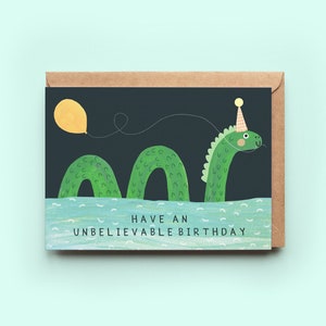carte d'anniversaire de Nessie | Monstre du Loch Ness Incroyable Mythe Légende Drôle Humour