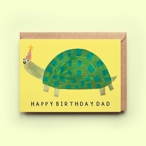 Verjaardagskaart vader schildpad | Father Pa Daddy Poppa Pops Kaarten Grappige Humor | Verjaardagskaartgroet