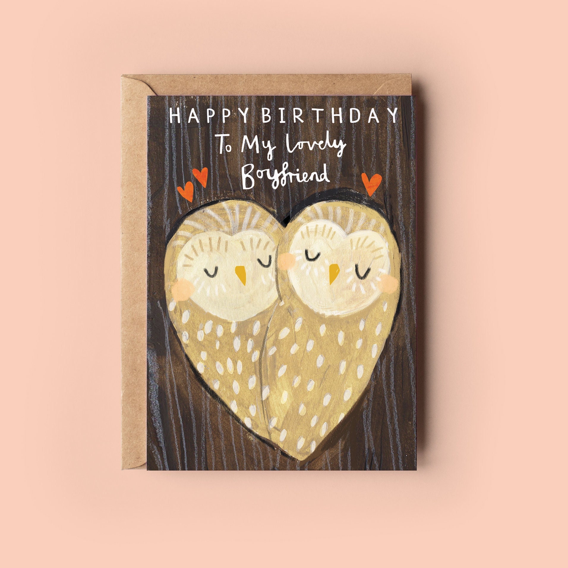 Owl Boyfriend Birthday Card | Partner BF Other Half Love Cute Funny Cards Birthday Card Greeting
