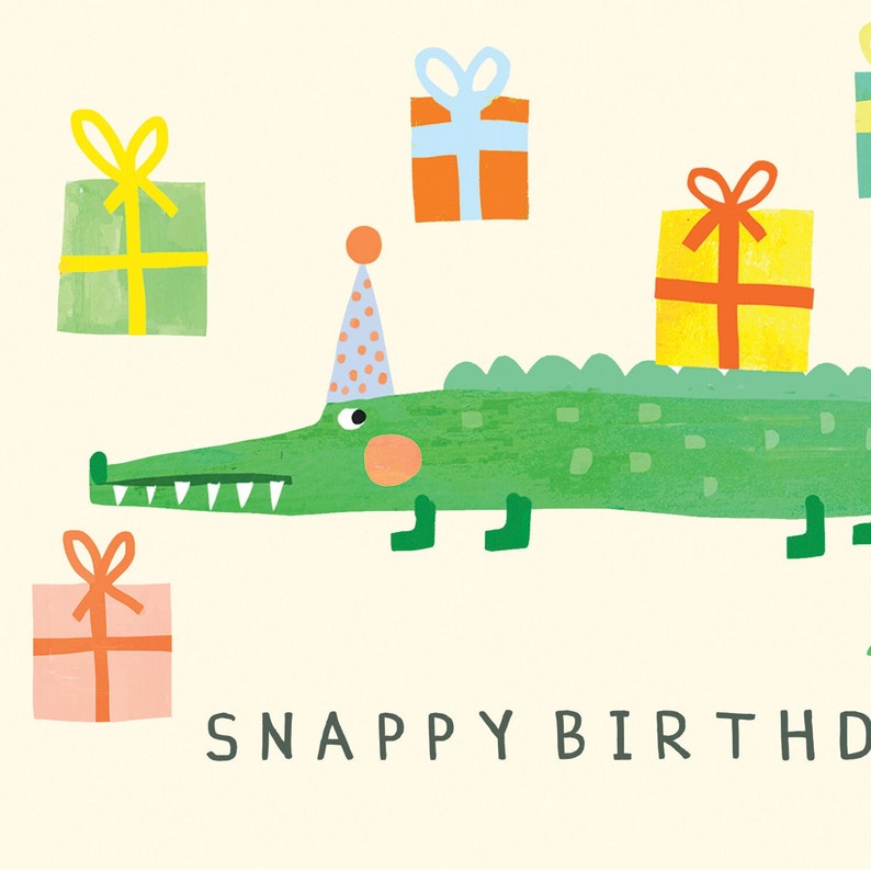 Snappy Birthday Crocodile Card Birthday Funny Humour Alligator Children's Kids Greetings Friend image 3