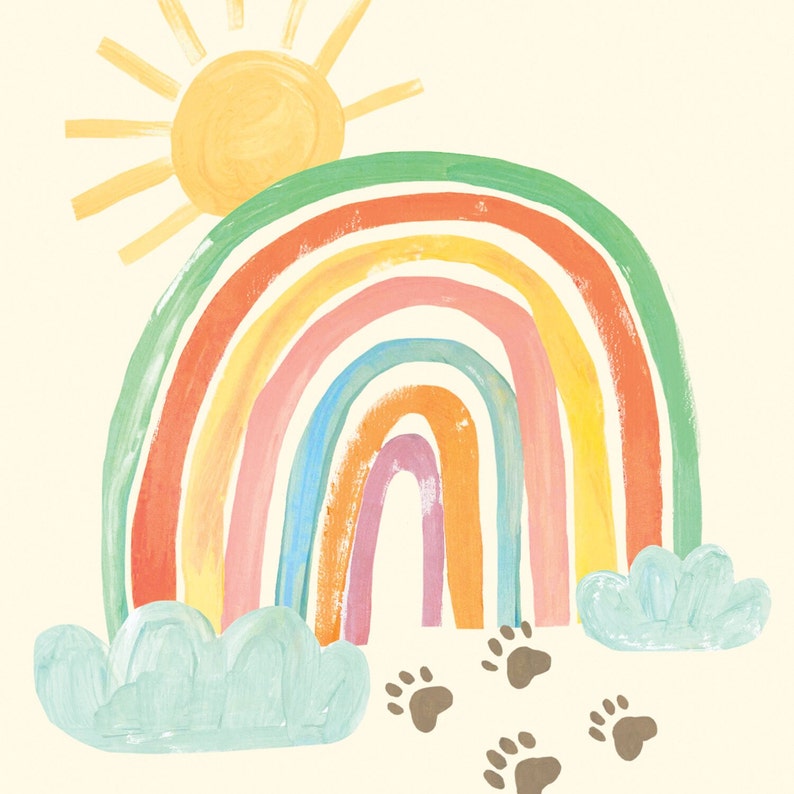 Rainbow Bridge Pet Loss Card Sorry For Your Loss With Sympathy Dog Cat Horse Rabbit RIP Memorial image 3