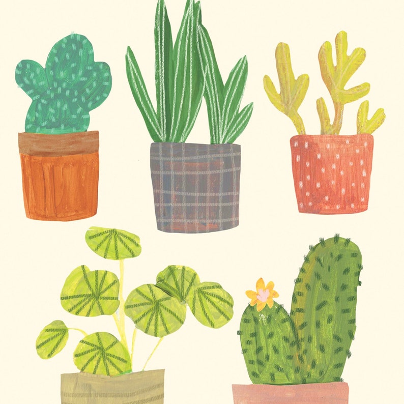 Home Houseplants Card New Home House Place Congrats Congratulations Cactus Succulent Cute Gift image 3