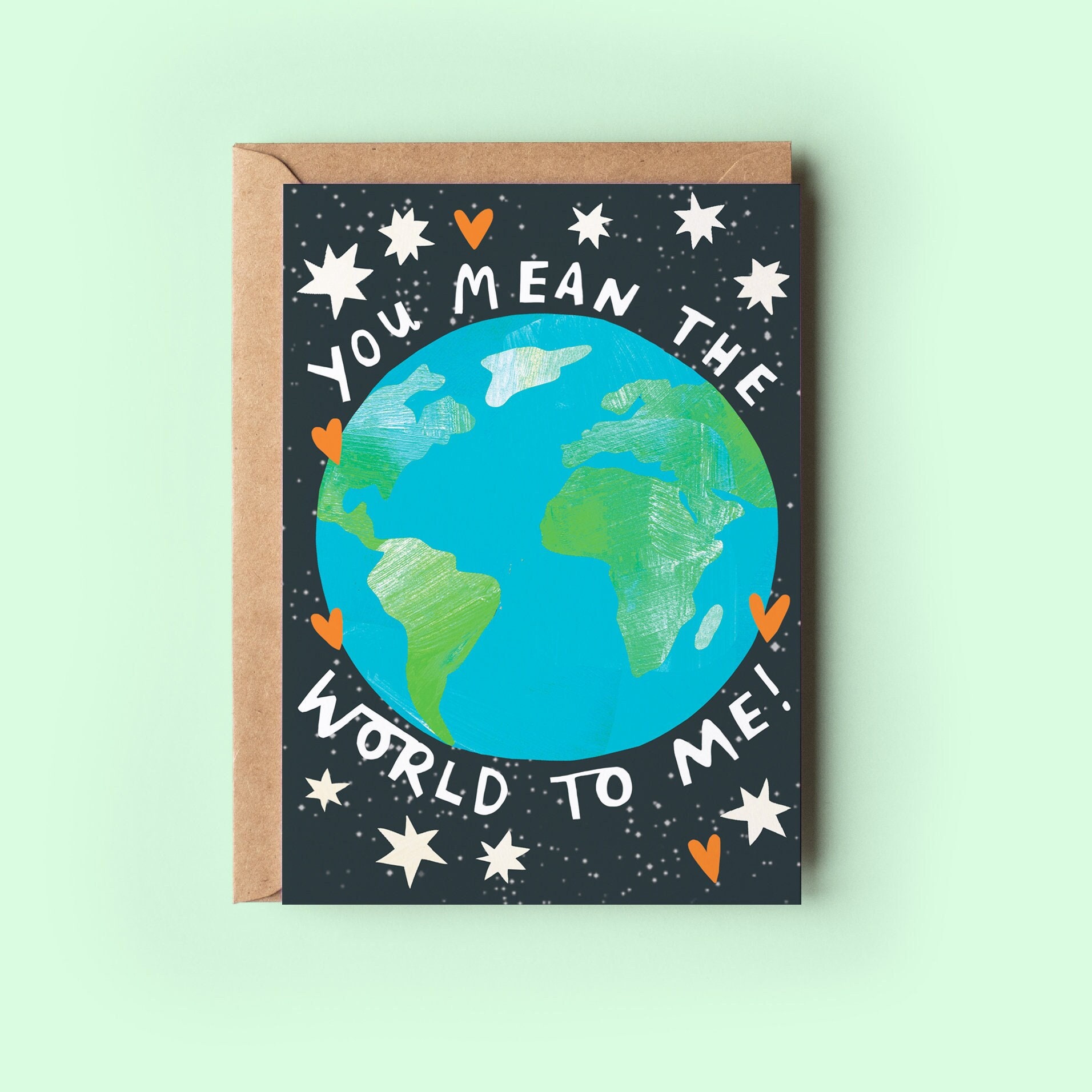 Romantische Jahrestagskarte „You Mean The World To Me“ – Blanko Innen, 20,3 X 13,3 Cm