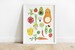 Happy Veggies Vegetables Print |  A4 A3 A2 A1 Illustration Kids Room Playroom Nursery | Vegan Vegetarian Kitchen Food Wall Art 