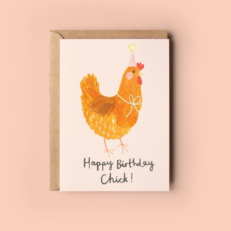 Chick Birthday Card Funny Humour Greeting Card Bestie Best Friend Girlfriend Chicken Chickens Hen image 1