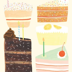 Eat Cake Birthday Card Sweet Chocolate Sprinkle Art Friend Cute Funny Cards Birthday Greeting image 3