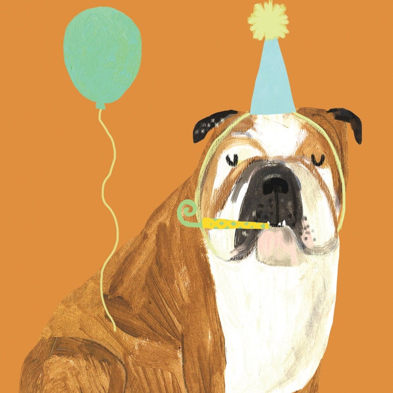 Oldie Bulldog Birthday Card Girlfriend Boyfriend Friend Cute Funny Cards Birthday Greeting image 3