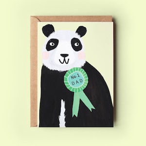 No.1 Dad Panda Card | Papa Papa Dada Pops Poppa Pa Vader Vaderdag Verjaardag Panda Ouder/kind Grappige Humor