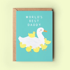 Papà Papera Anatroccoli Card / Papà Papà Dada Pops Poppa Pa Padre Festa del papà Compleanno Anatre Bambini Gemelli Divertente Umorismo