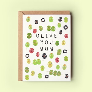 Tarjeta Olive You Mum / Día de la Madre Mamá Mamá Mami Mamá Mamá Cumpleaños Tarjetas Olives