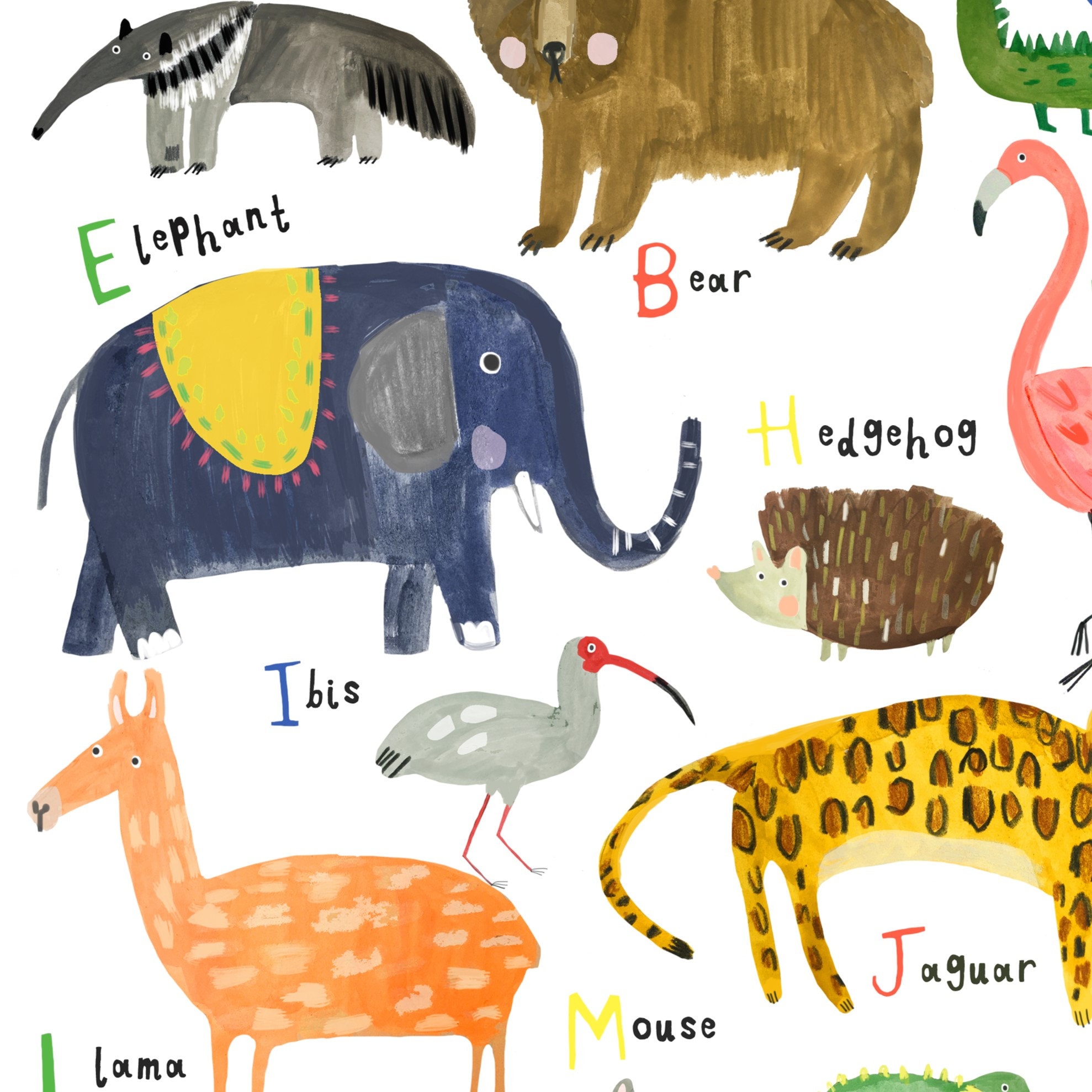 Abc Alphabet Animal Print | Nursery Décor Educational A - Z Poster Kids ...