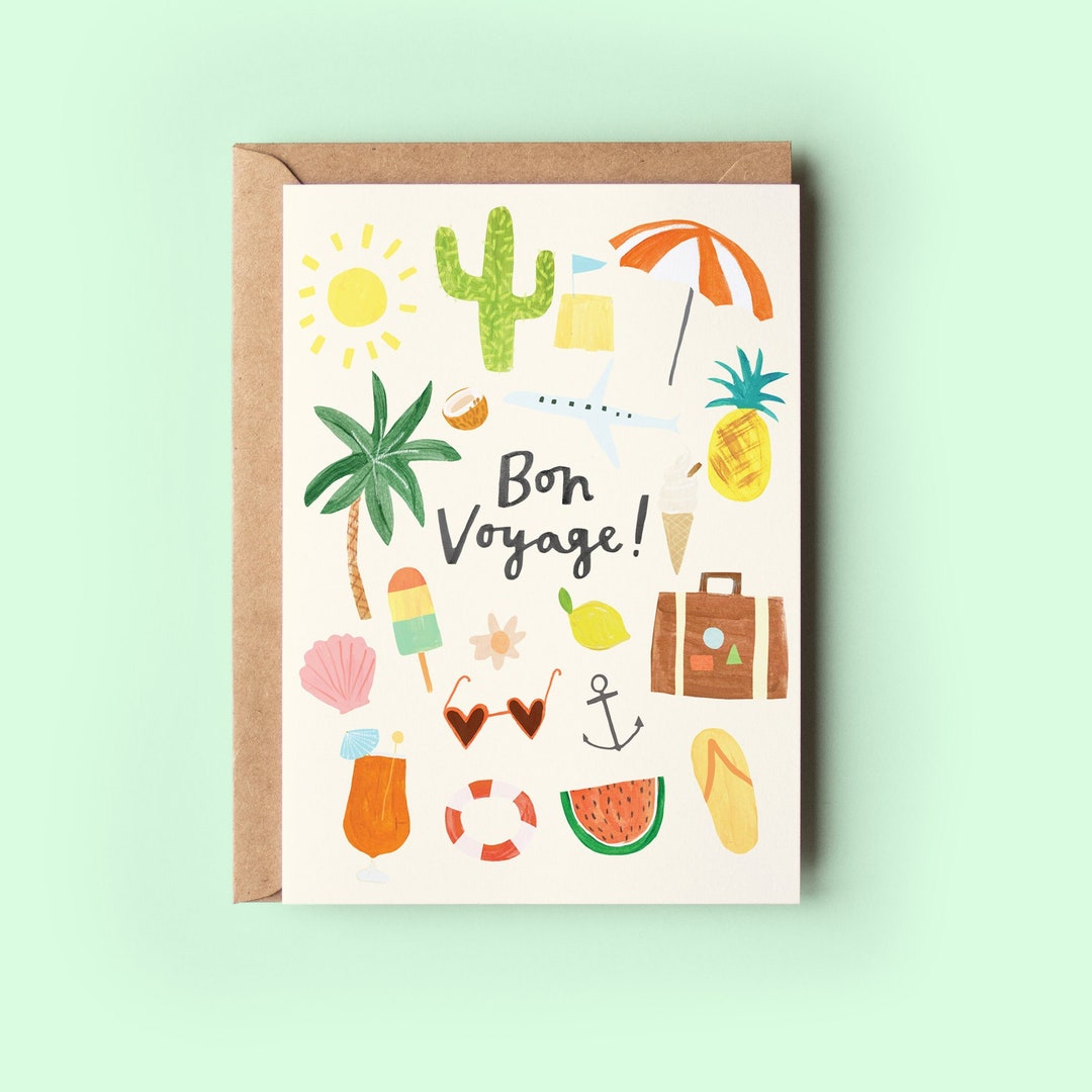 Bon Voyage Card Good Luck Farewell Moving Travel Leaving New Job — free download