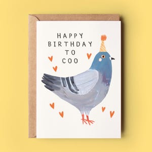 Carte d'anniversaire de pigeon | Cool Pigeon Roucouler Humour drôle Carte de voeux Oiseau