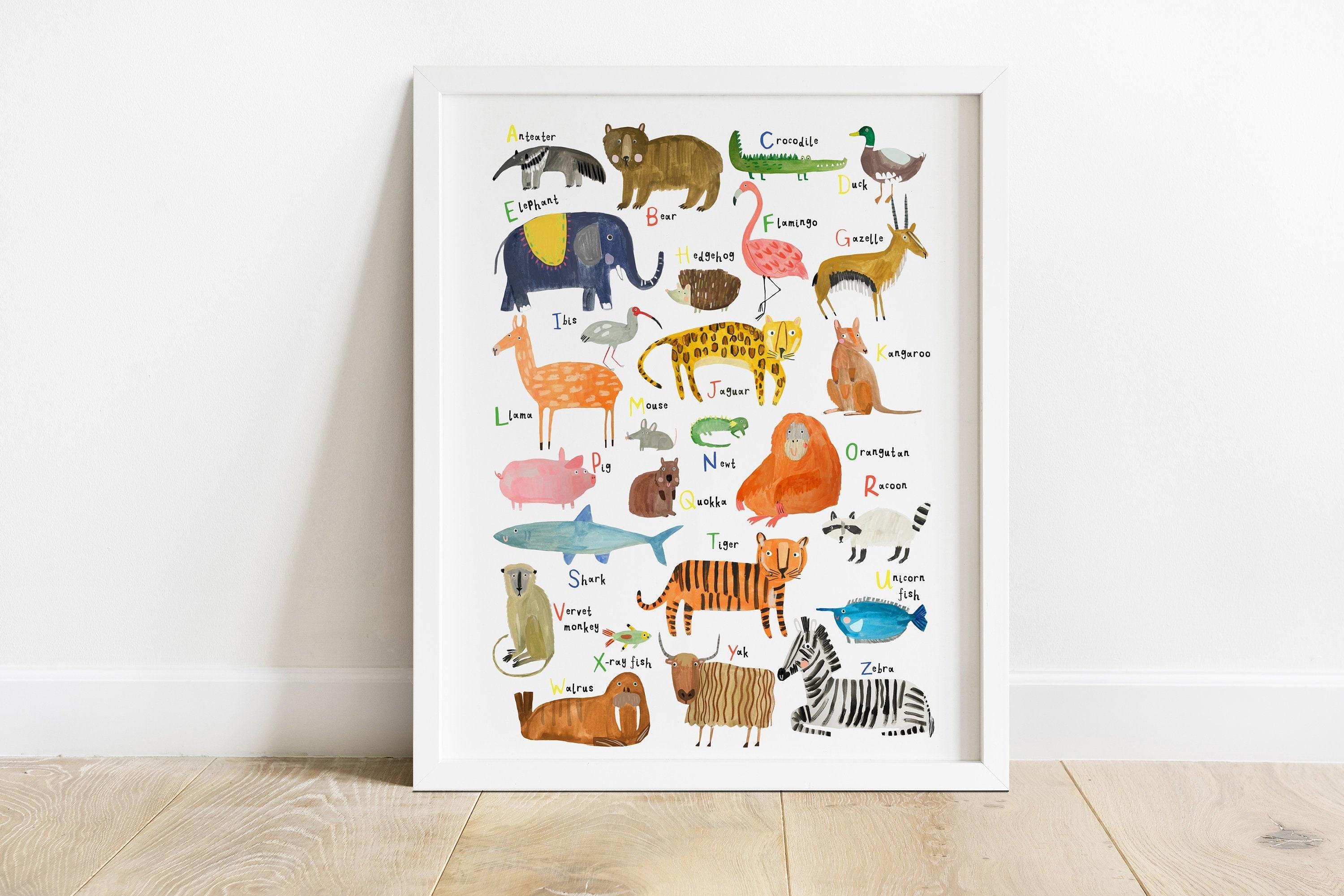 Playroom Kids Poster Z Etsy Abc Educational Alphabet Animal Décor Gift Nursery Room Print A -