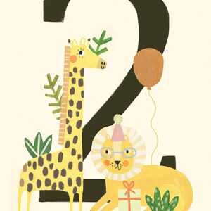 Personalised Jungle 2nd Birthday Card Kids Birthday Children's Personalized Animals Custom Cards image 3