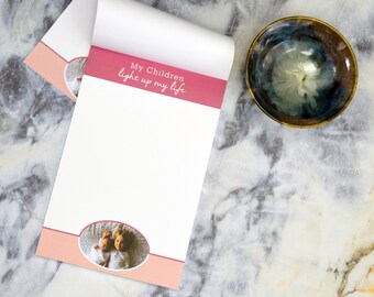 My Children/Grand Children Light Up My Life Notepad Giftset | Add Your Own Photo | Family Notepad