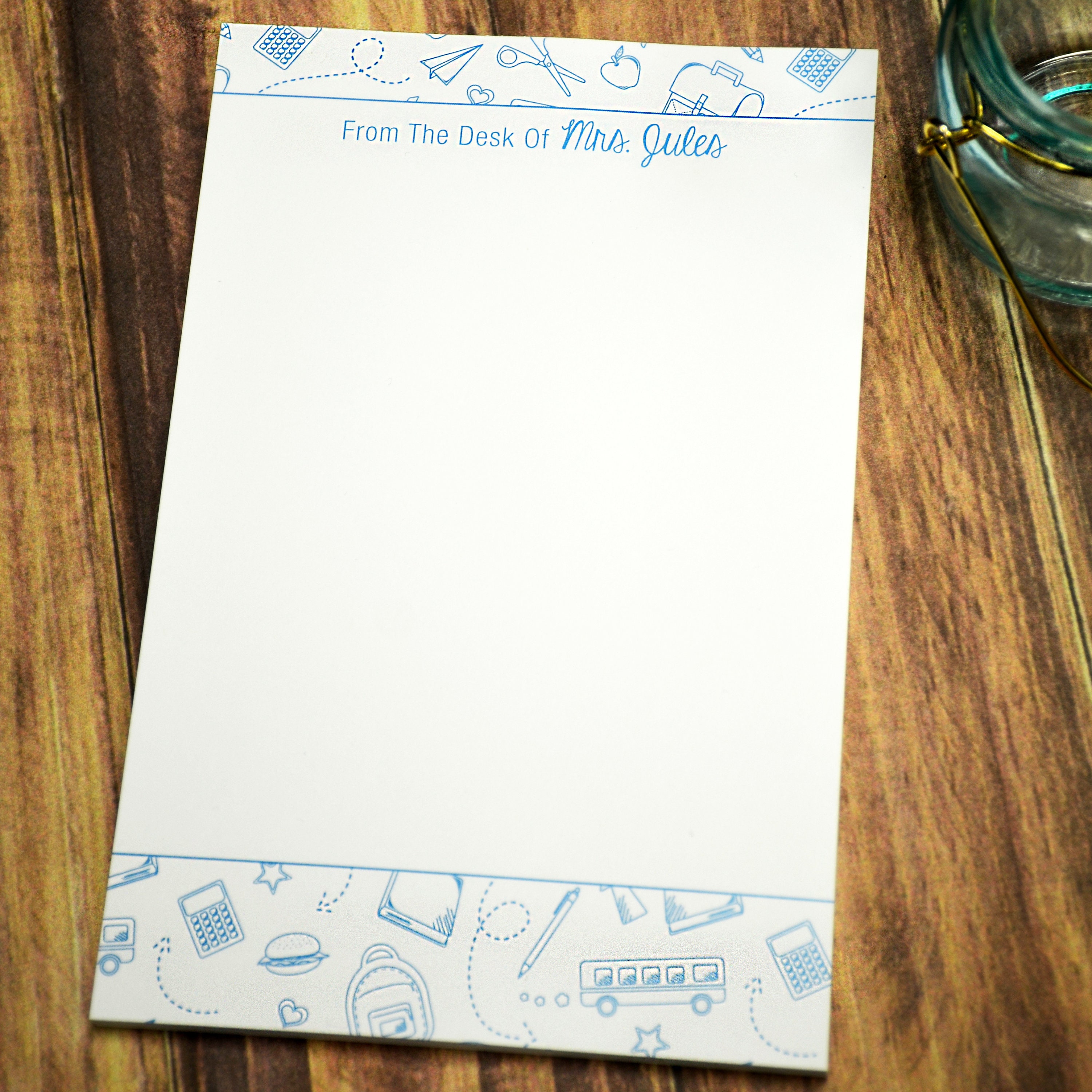 From the Desk of Notepad Personalized Teacher Notepad Etsy