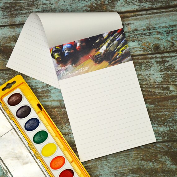 Personalized Art Teacher Notepad A Note From Custom Etsy