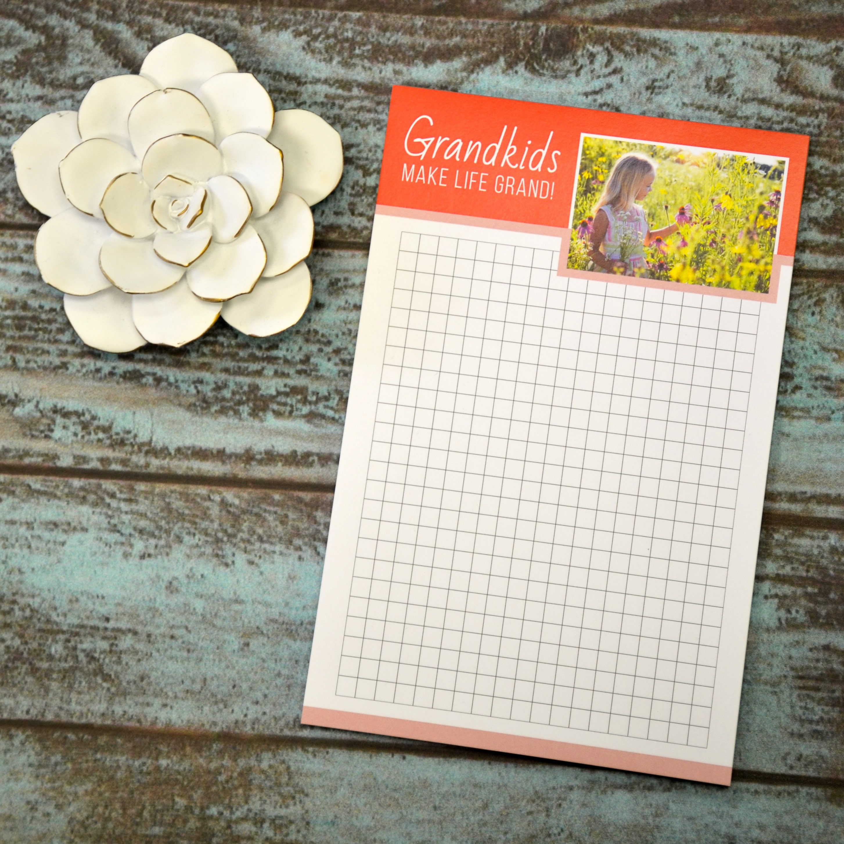 Grandkids Make Life Grand | Giftset | Add Your Own Photo | Family Notepad