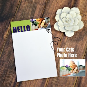 Hello Notepad | Cat Notepad |Add Your Own Photo | Custom Cat Notepad