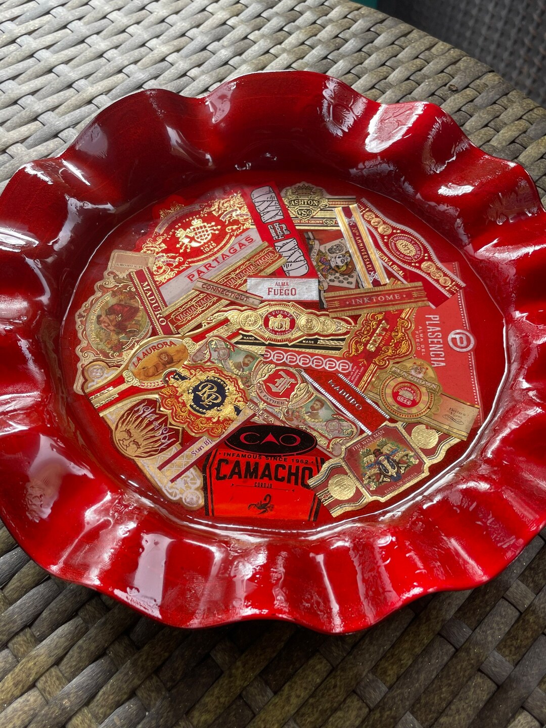 Red Cigar Ashtray Etsy