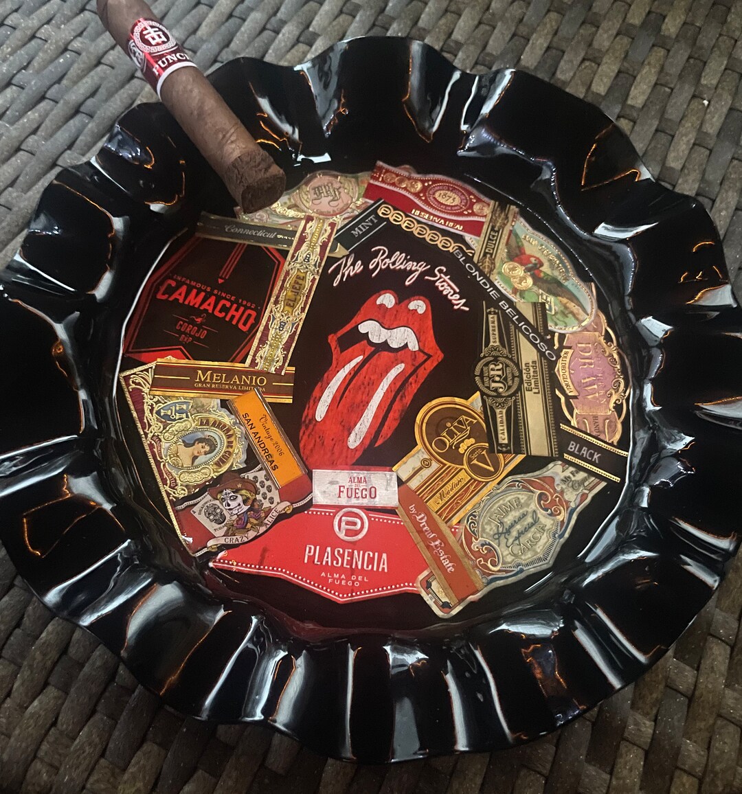 Classic Rock Ashtray With Cigar Bands Etsy