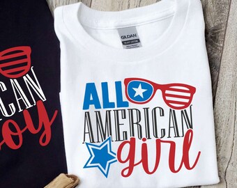 All American Girl, 4th of July Shirt, Fourth Of July Girl Shirt, All American Girl, Fourth Of July Shirt, 4th Of July Toddler Shirt