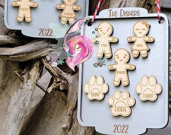 Gingerbread Family Cookie Sheet Ornament, Personalized Christmas Cookie Ornament, Family Ornament, 3D Christmas Ornament, Christmas 2026