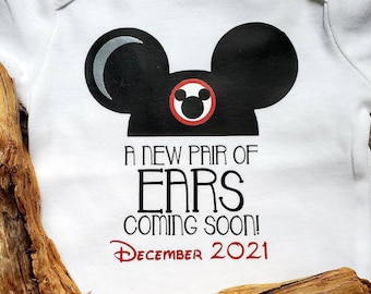 A New Pair Of Ears Coming Soon, Mickey Pregnancy Announcement, Disney World Pregnancy Announcement, Mickey Baby Shower, Made in Canada