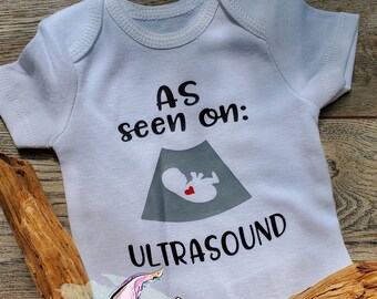 As Seen On Ultrasound, New Baby Bodysuit, Funny Baby Shirt, Baby Shower Gift, New Mom Gift, Dad To Be, As Seen On Bodysuit, New Baby Present