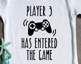 Player 3 Has Entered The Game, Pregnancy Announcement, New Baby Bodysuit, New Mom Gift, Dad To Be, New Baby Present, Gaming Baby Shirt