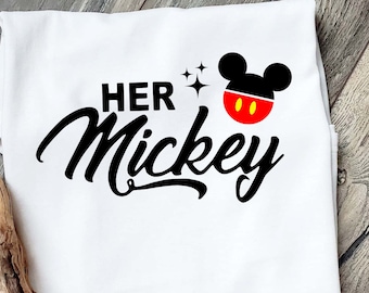 Her Mickey, Disney Couples Mickey And Minnie, Together Forever, Disney Ears Together Forever, Mickey Minnie Couple Shirts, Disney Couples
