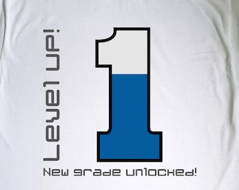 Level Up New Grade Unlocked, Grade 1 Unlocked, Gaming Back To School, First Day Of 1st Grade, Back To School Shirt, First Grade Gaming Shirt