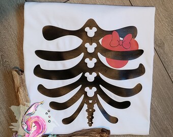 Glow In The Dark Skeleton Minnie Halloween Shirt