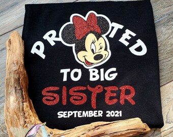 Promoted To Big Sister, Minnie Promoted To Sister, Big Sister Shirt, Minnie  Pregnancy Announcement, Minnie Big Sister Shirt, Big Sister