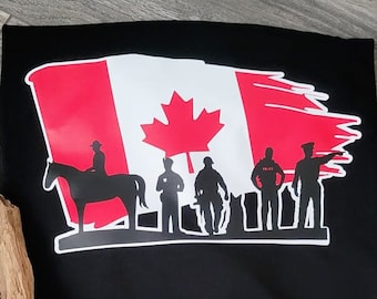 Canadian Police Flag Shirt, RCMP Shirt, Mounted Police Shirt, Canadian Police Shirt, Canadian Flag Shirt, Canine Police Shirt, Canadian Flag