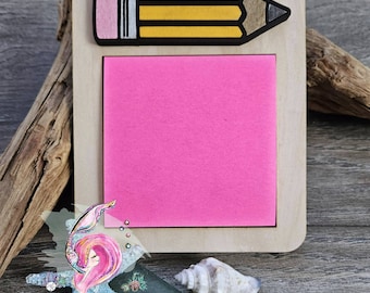 Teacher Note Holder, Teacher Gift,  Desk Accessories, Teacher Appreciation, Year End Gift, Gift for Her, Sticky Note Holder, Note Holder