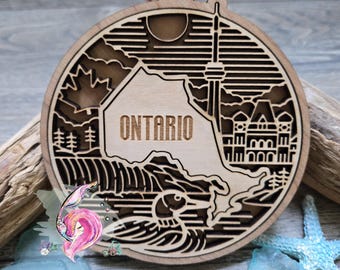 Laser Engraved Maple Wood Canadian Province Ornament - 2025 Keepsake