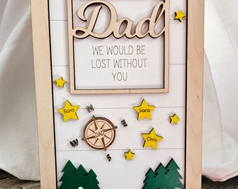 Personalized Family Names Sign, Fathers Day Gift, Father Sign, Father Birthday Gift, Lost Without You, Made in Canada