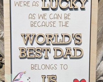 World's Best Dad, Fathers Day 2023, World's Best Dad Love Us, Scrabble Tile Frame, Gift For Dad, Wooden Frame, Made in Canada